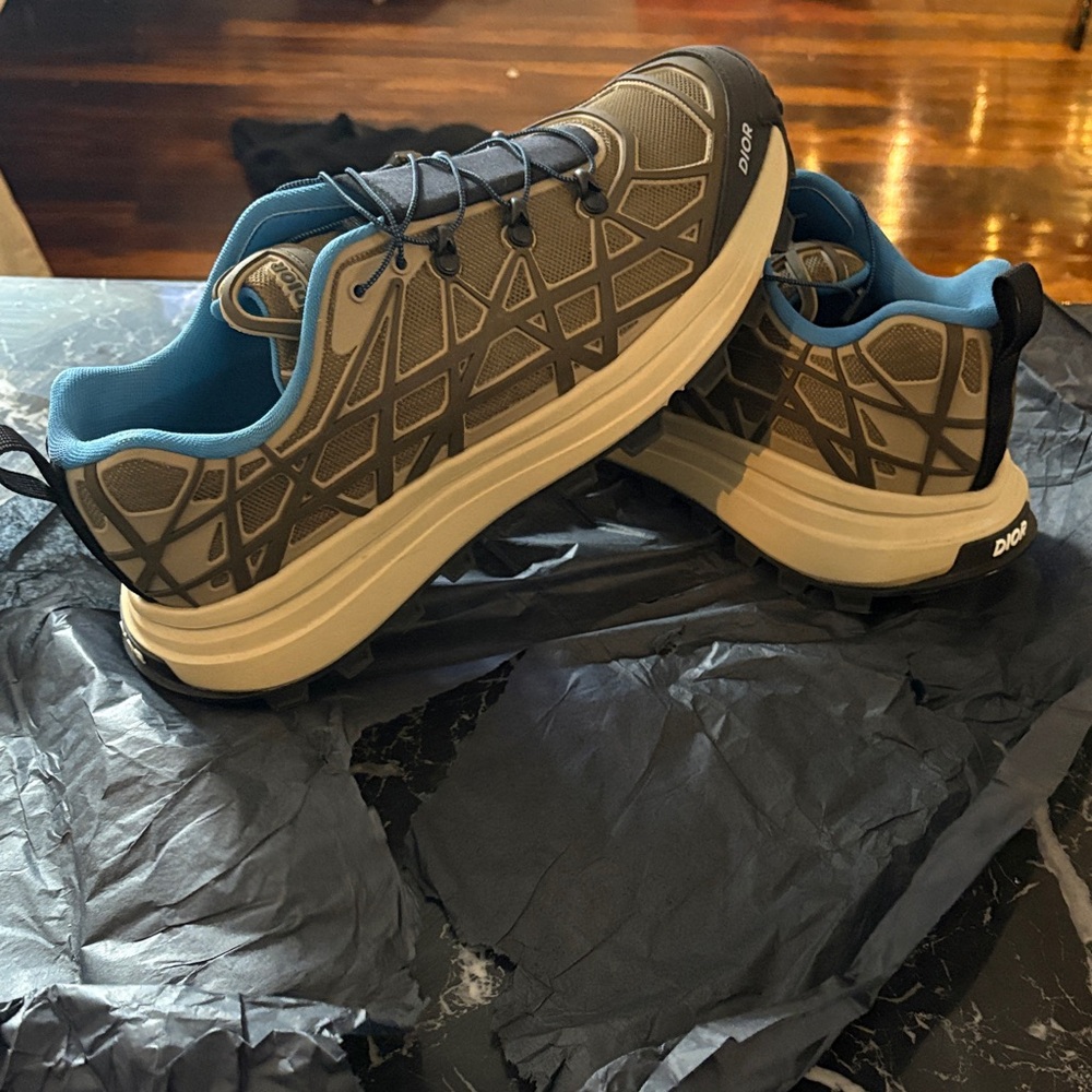 Dior Graphite and Teal Athletic Shoes
